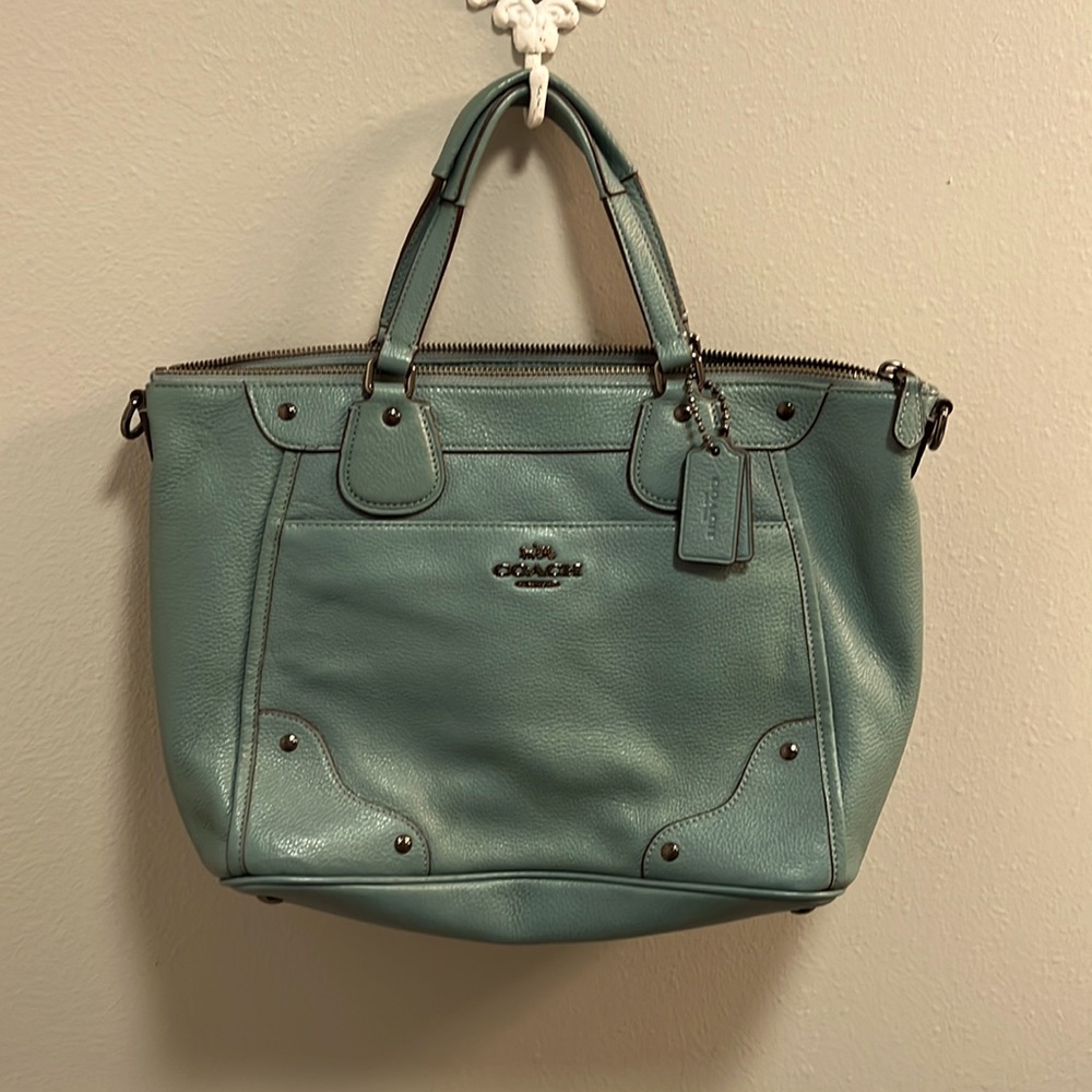 Blue/Green Teal Micke Satchel Coach bag NWOT